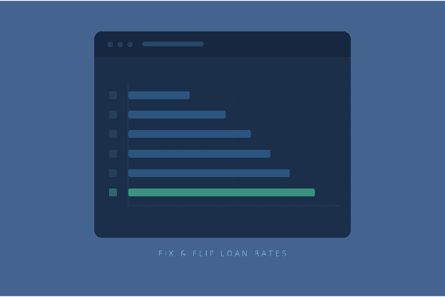 Illustration of a rate comparison chart labeled Fix and Flip Loan Rates